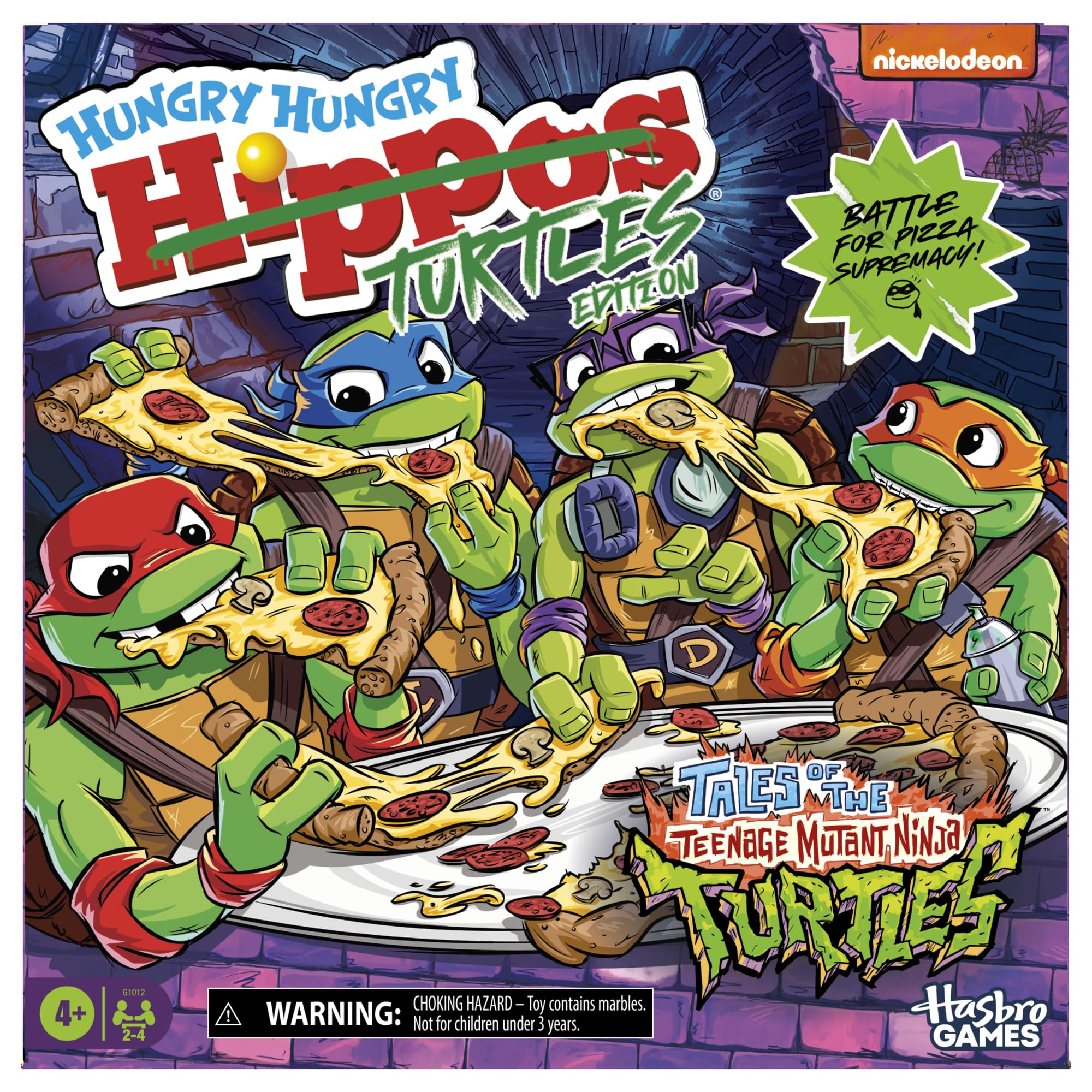Hungry Hungry Hippos: Teenage Mutant Ninja Turtles Edition Game | Ages 4 and Up 