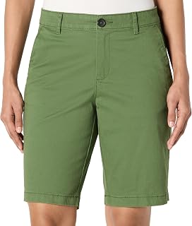 Amazon Essentials Women's Mid-Rise Slim-Fit 10" Inseam Bermuda Chino Shorts