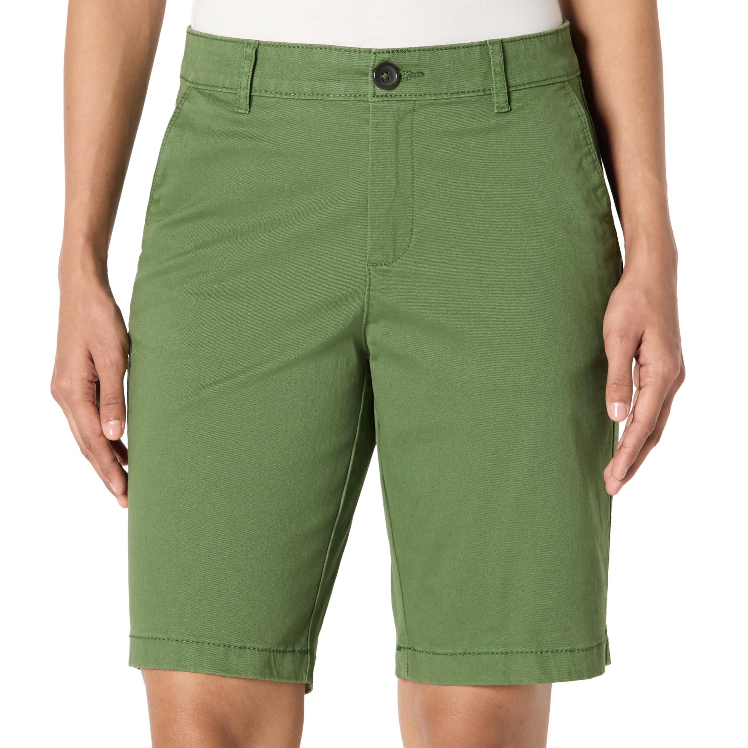 Amazon Essentials Women's Mid-Rise Slim-Fit 10" Inseam Bermuda Chino Shorts