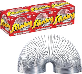 Slinky Original Walking Spring Toy, 3-Pack Metal Slinky