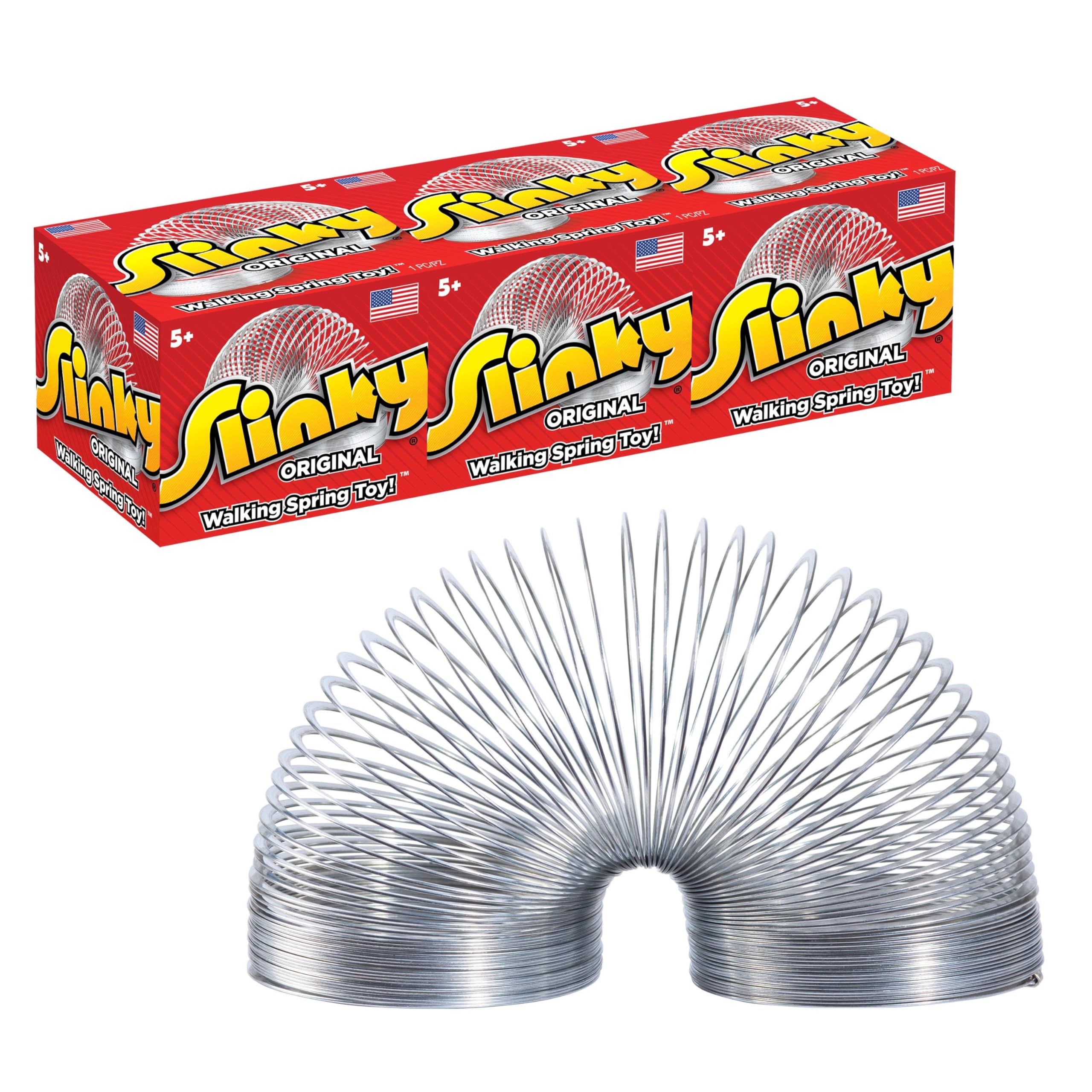 Slinky Original Walking Spring Toy, 3-Pack Metal Slinky