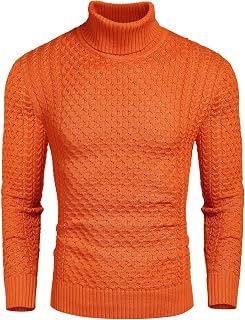 COOFANDY Men's Slim Fit Turtleneck Sweater Casual Knitted Pullover Sweaters