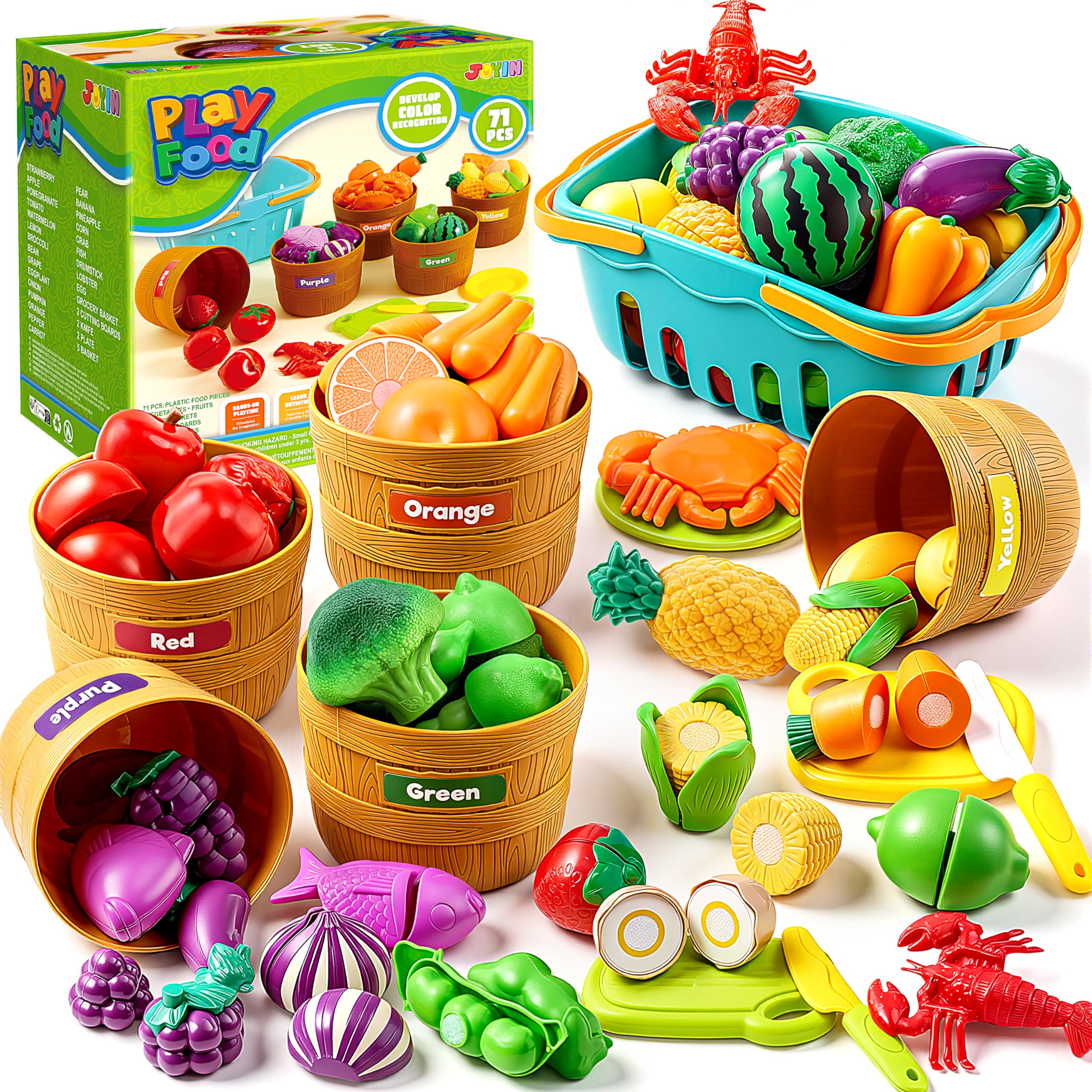 JOYIN Educational Toys Play Food Set for Toddlers, Cutting Food for Preschool Ac