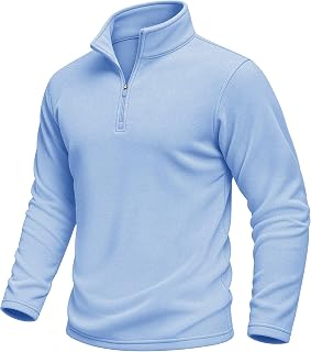 MAGCOMSEN Men's Fleece Sweatshirt Quarter Length Zipper Stand-up Collar Long Sleeve Shirt for Men Thermal Winter Autumn