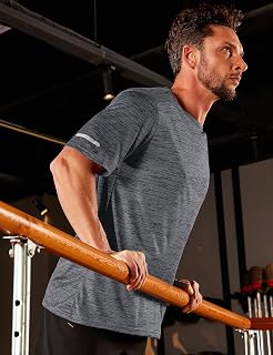 MAGCOMSEN T-shirts Short Sleeve Men Sport Quick Dry Round Neck Gym Workout Running Sports Breathable Fitness Clothing