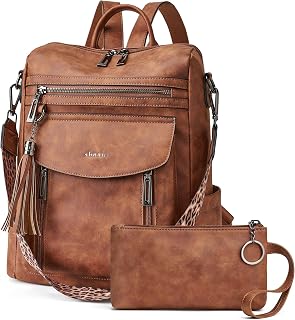 Shrrie Backpack Purse for Women Fashion Leather Backpack Purse Designer Travel Backpack Convertible Shoulder Bag