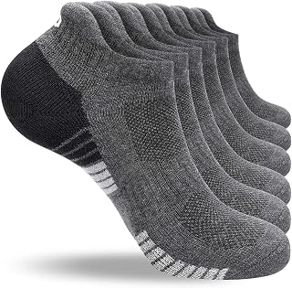 coskefy Running Socks Thick Cushion Ankle Trainer Socks for Men Women Cotton Sports (6 Pairs)