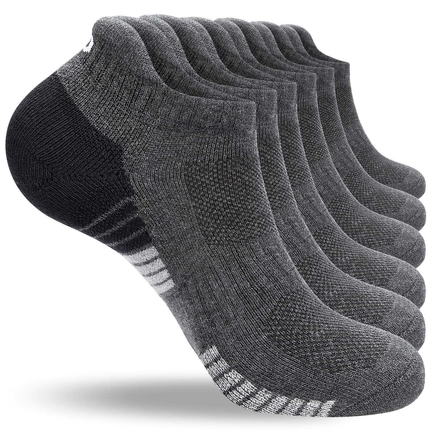 coskefy Running Socks Thick Cushion Ankle Trainer Socks for Men Women Cotton Spo