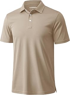 MAGCOMSEN Men's Polo Shirts 3 Buttons Casual Work T Shirts Quick Dry Short Sleeve Golf Shirt Pique Jersey Outdoor Performance