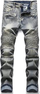 RXXKKK Mens Classic Zip Up Jeans Classic Fit Flex Jean
