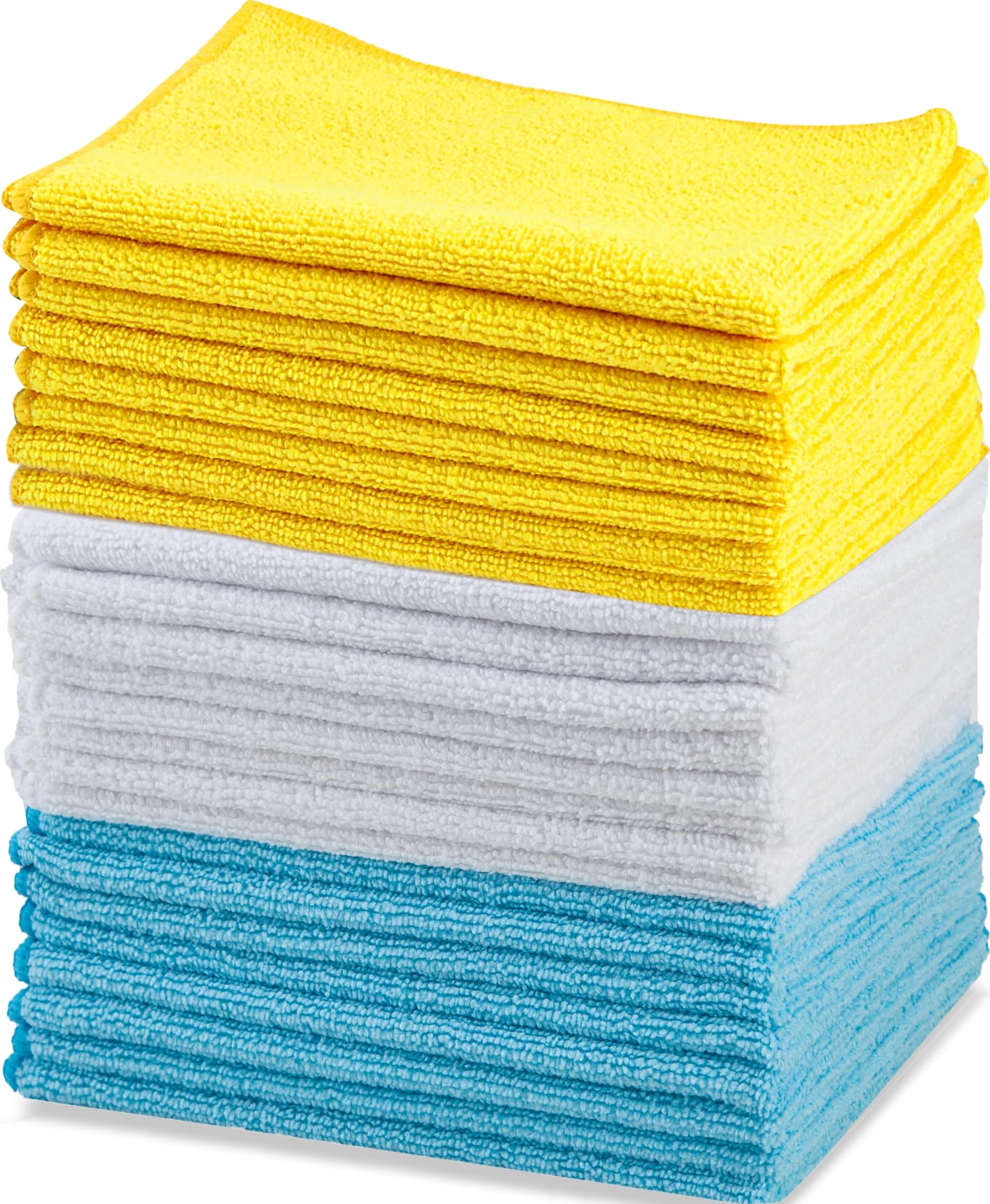 Amazon Basics Microfiber Cleaning Cloths, Ultra Absorbent, Lint Free, Streak Fre
