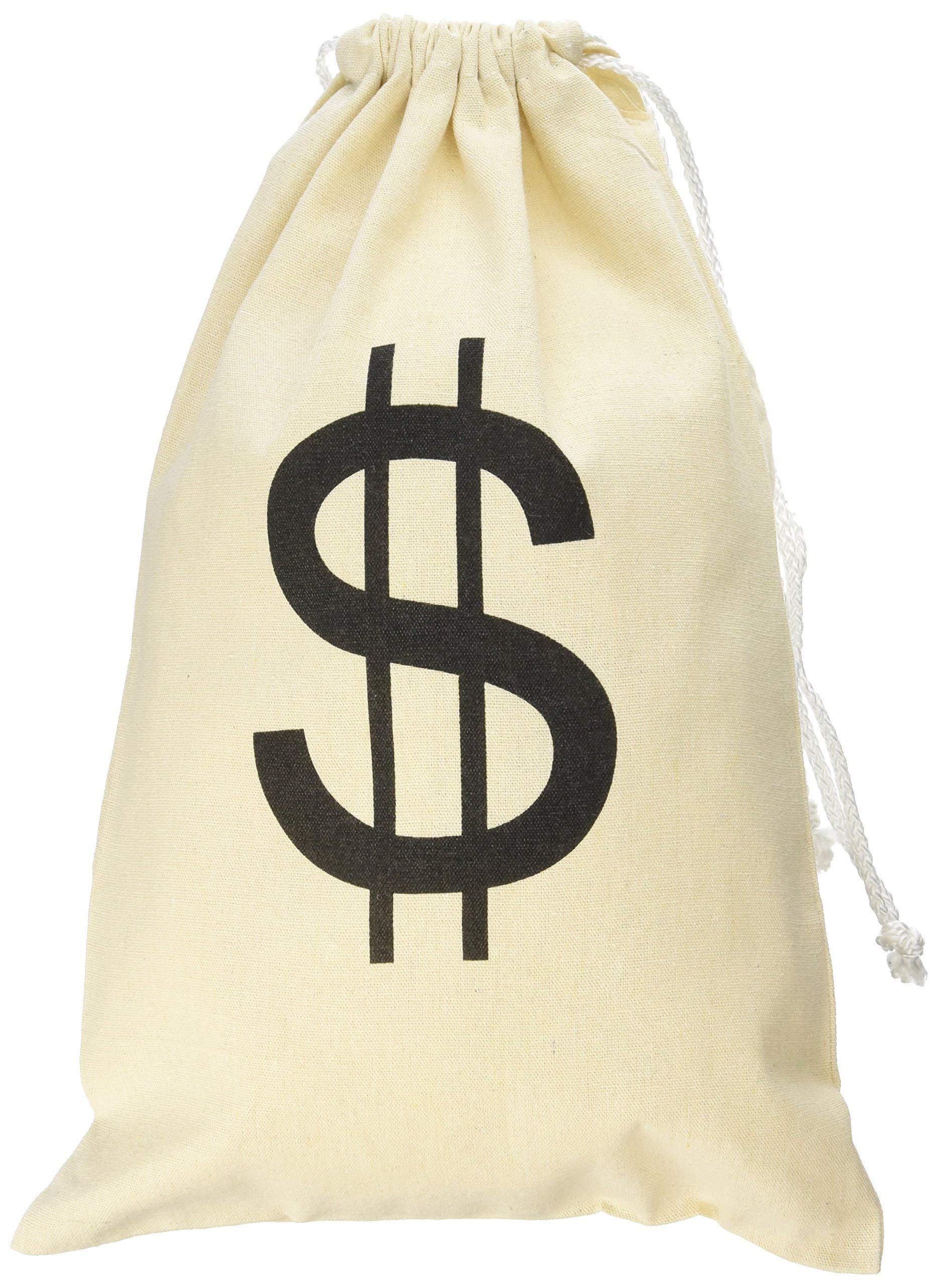 Super Z Outlet Large Canvas Natural Money Bag Pouch with Drawstring Closure and 