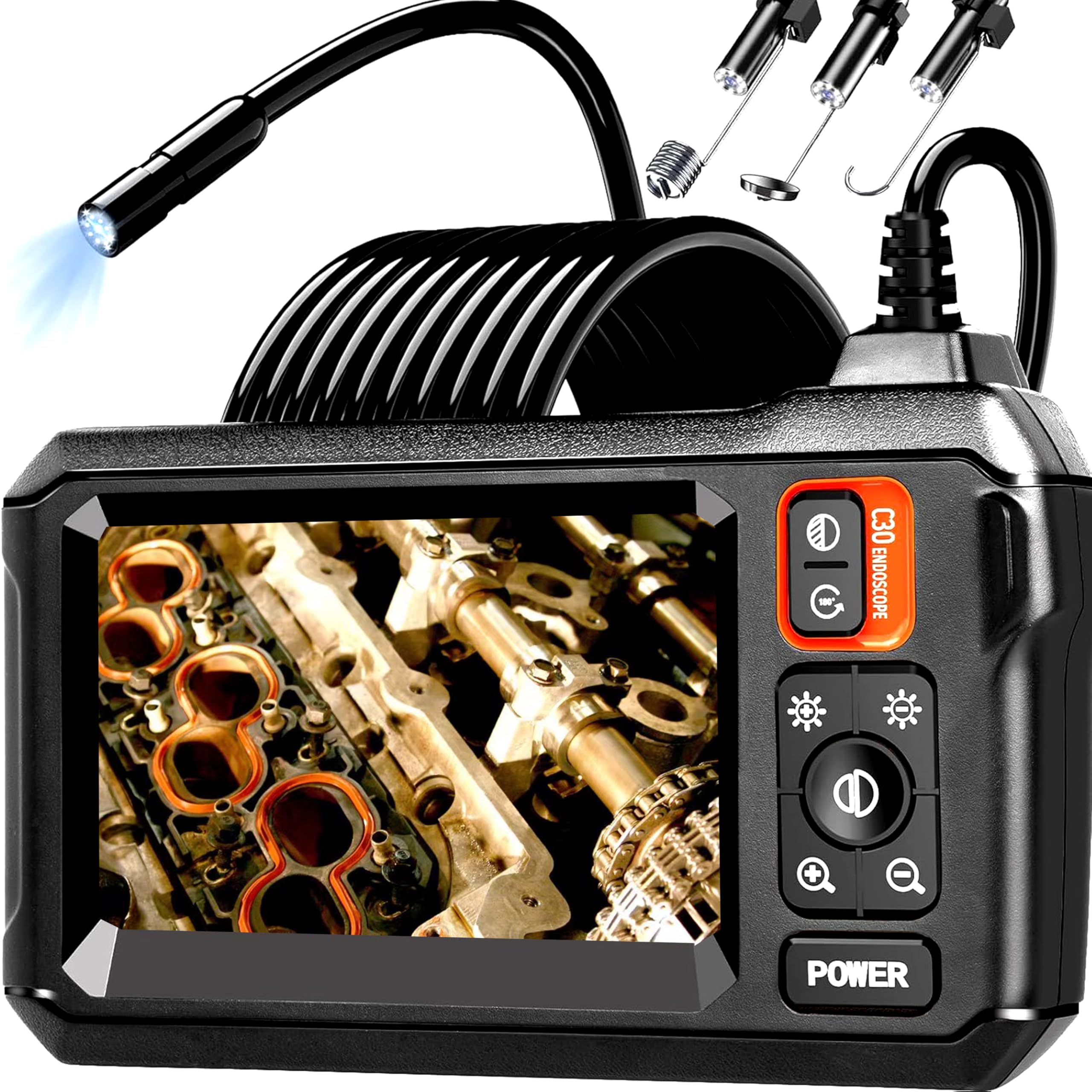 Daxiongmao Endoscope Camera with Light, 1080P HD Borescope | IP67 Waterproof Sna