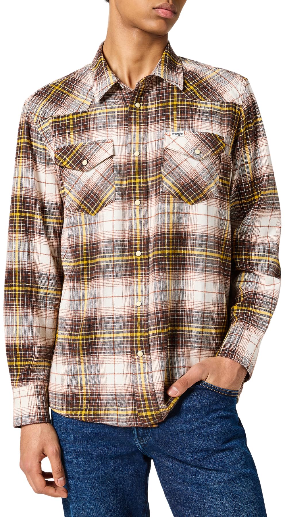 Wrangler - L/S Western Shirt Light Indigo, Men's T-Shirt