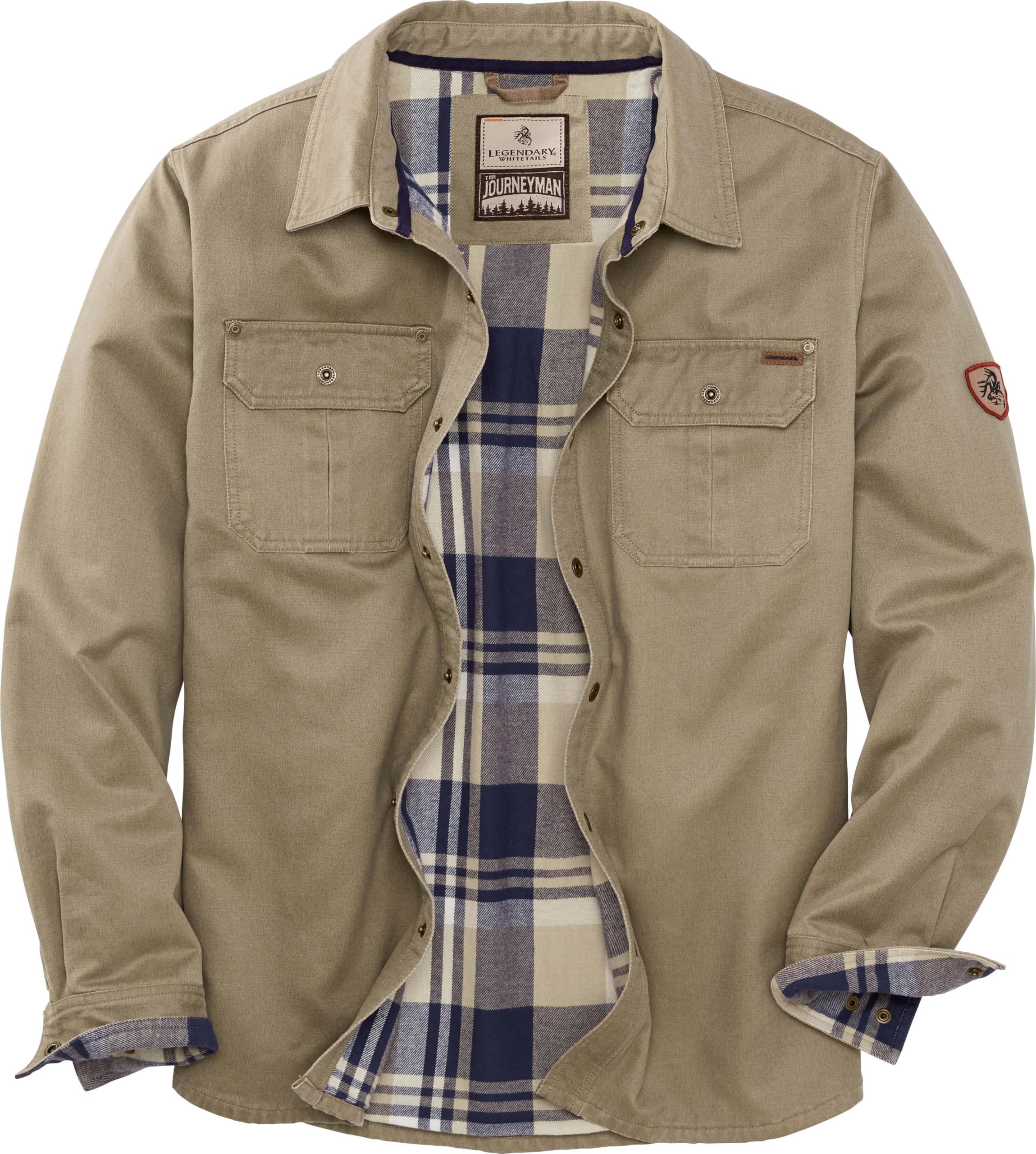 Legendary Whitetails Men's Flannel Lined Shirt Jacket Waxed Cotton Water Resista