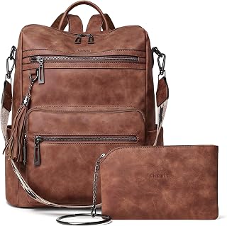 Vegan Leather Backpack Purse for Women with Adjustable Shoulder Bag