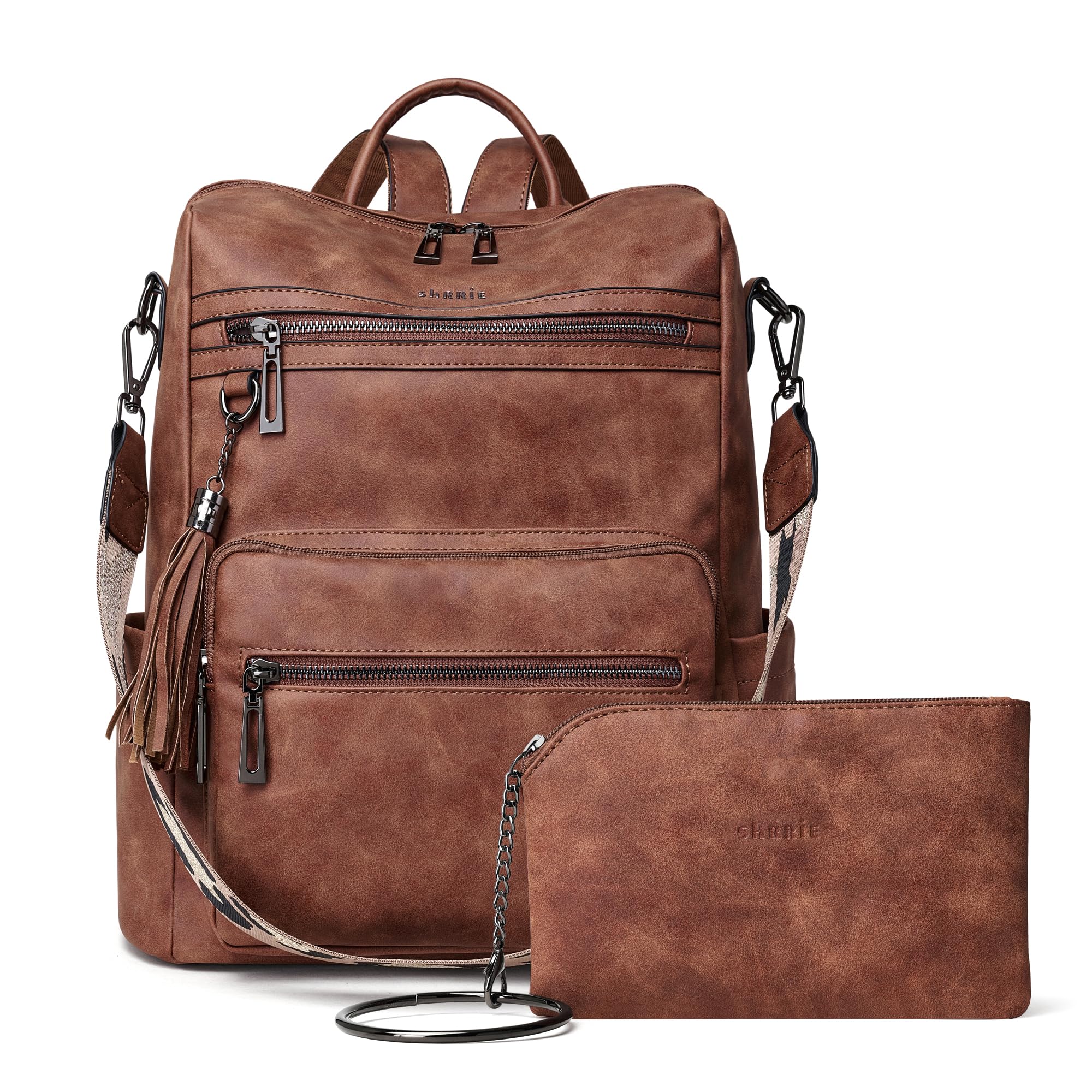 Vegan Leather Backpack Purse for Women with Adjustable Shoulder Bag