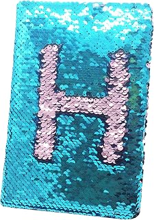 EXERZ A5 Reversible Sequin Notebook 160 Ruled Pages Journal Diary Teal Pink