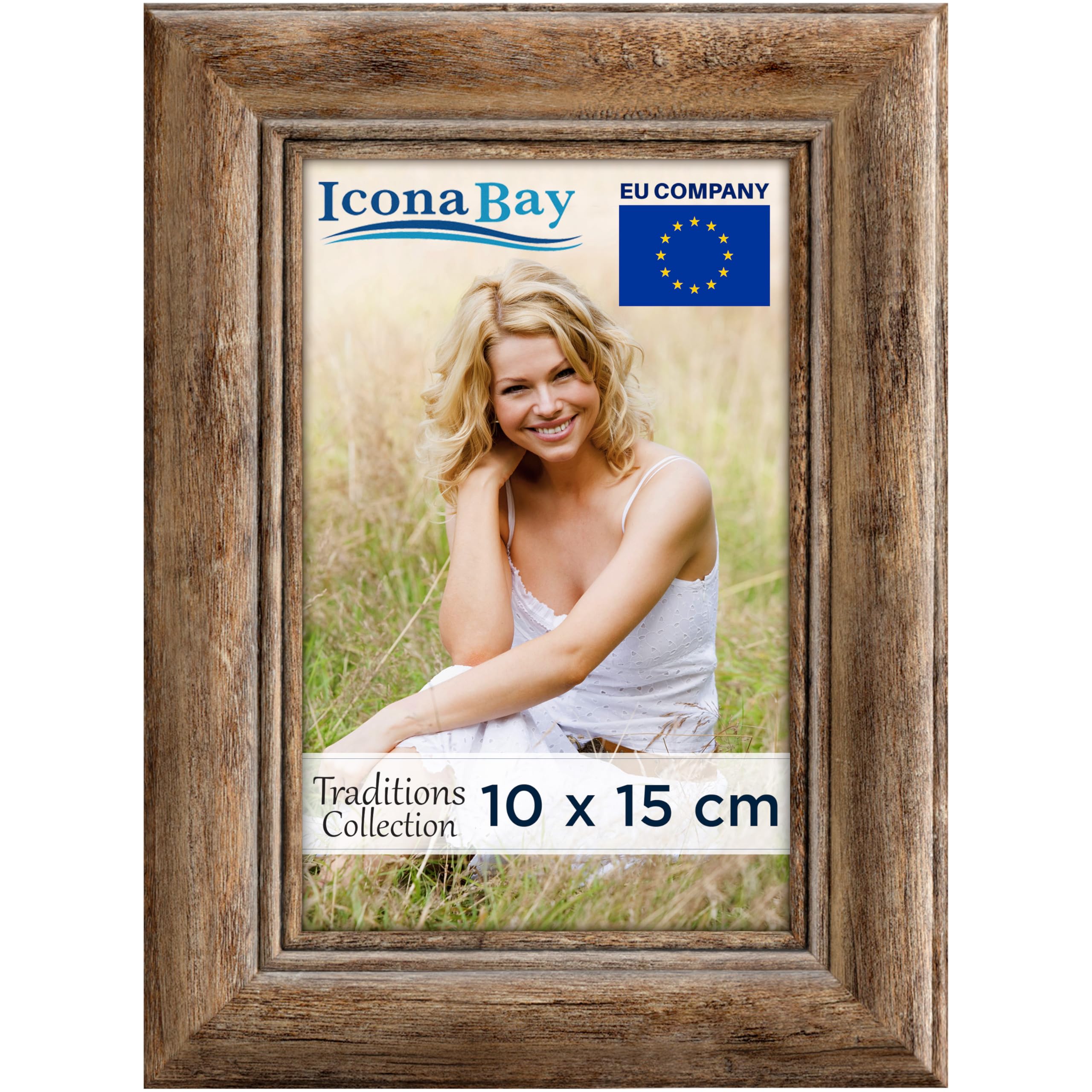 Icona Bay - Chestnut Brown 4x6 Picture Frame - Beveled Front and Sides, Composit