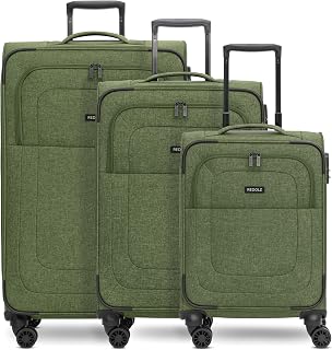 REDOLZ Essentials 12 Stammartikel, green, Set of 3 soft suitcases