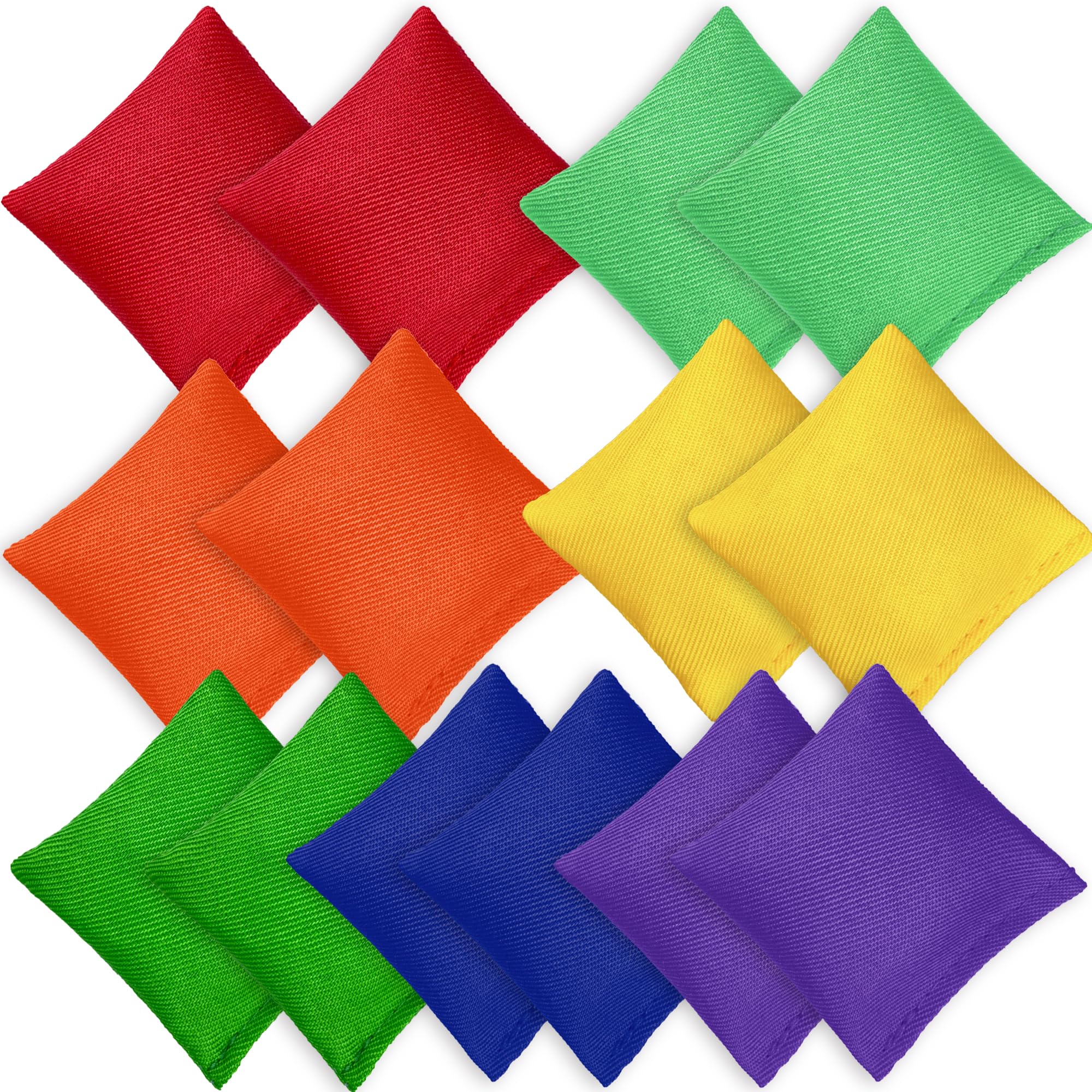 Bean Bags for Tossing Colorful Nylon Bean Bags Mini Cornhole Outdoor Toss Gaming
