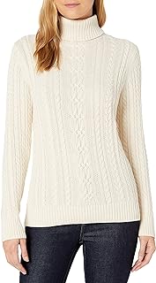 Amazon Essentials Women's Lightweight Cable Knit Turtleneck Jumper, Available in Plus Sizes