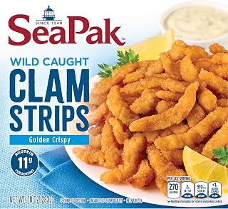 SeaPak Wild Caught Clam Strips, Clams in Oven Crunchy Breading, 10 oz