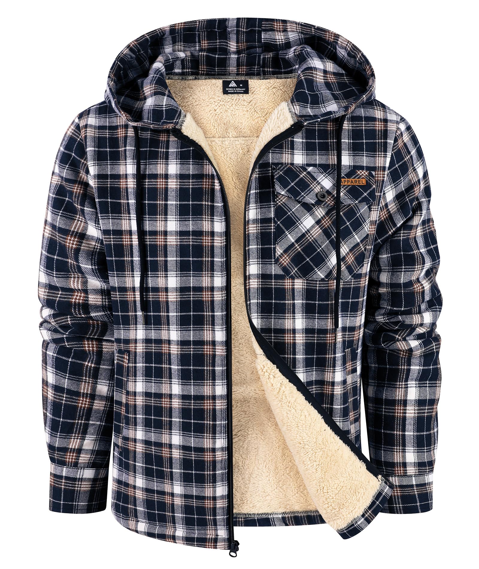 SWISSWELL Chaqueta de forro polar con forro de sherpa para hombre, de franela a 