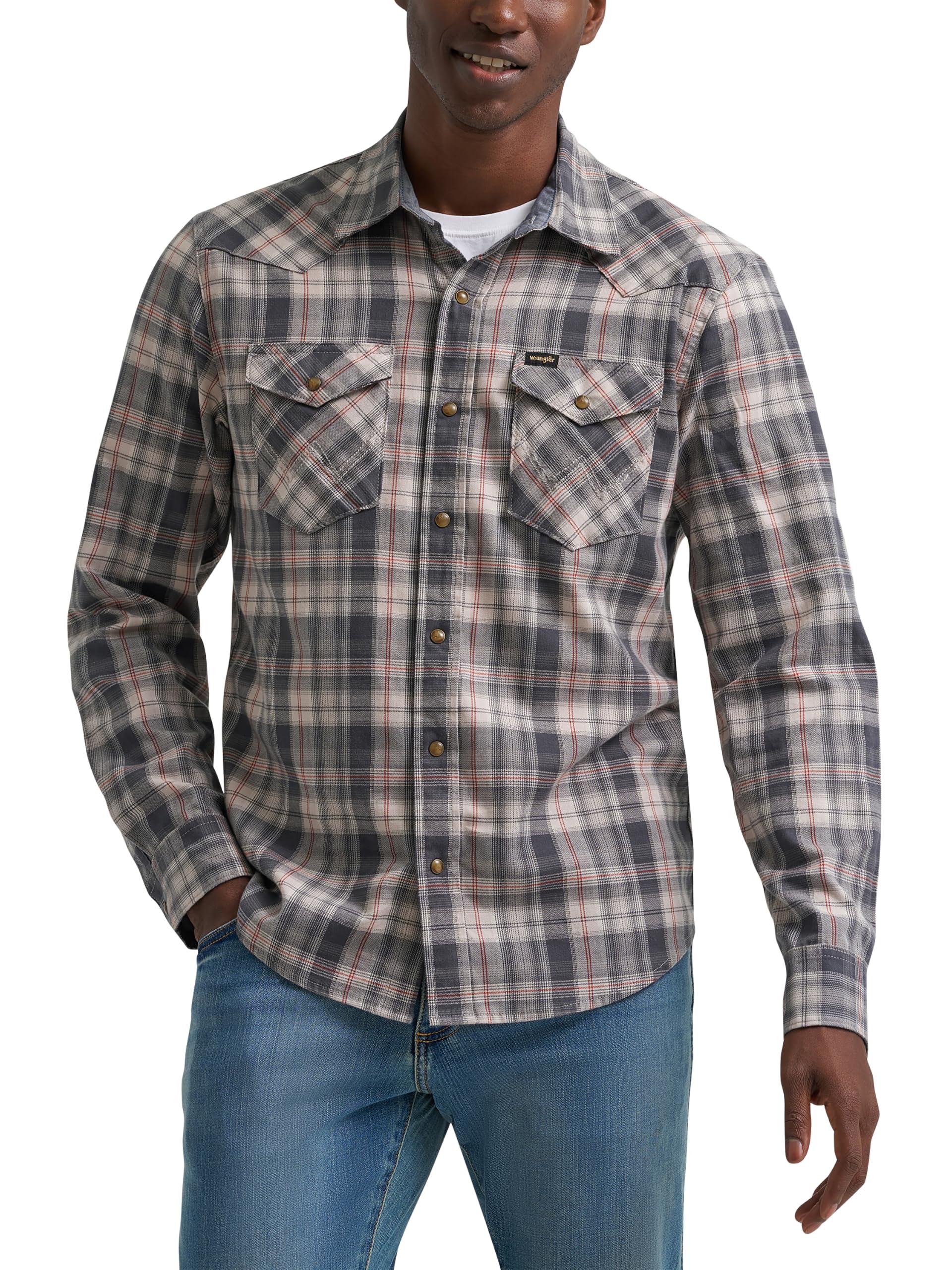 Wrangler Men's Iconic Regular Fit Snap Shirt