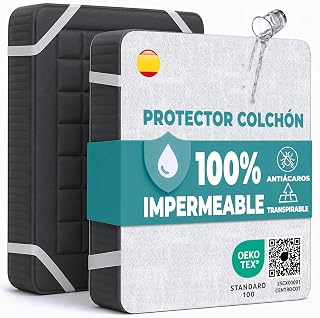 Mattress Protector 150 x 190 cm Pack of 2 Waterproof Cotton Mattress Cover Waterproof Bed Sheet Breathable Mattress Cover Hypoallergenic Anti-Dust Mite Machine Washable