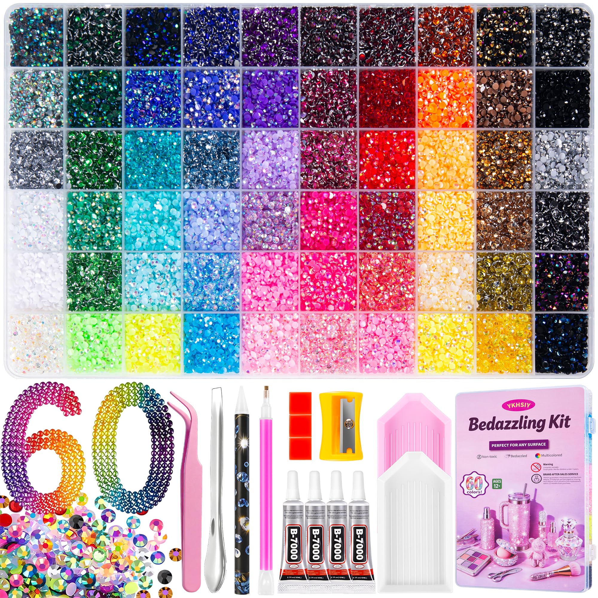 Bedazzling Kit 48000Pcs 60 Colors 3mm Resin Jelly Rhinestones - Diamond Art | Mu