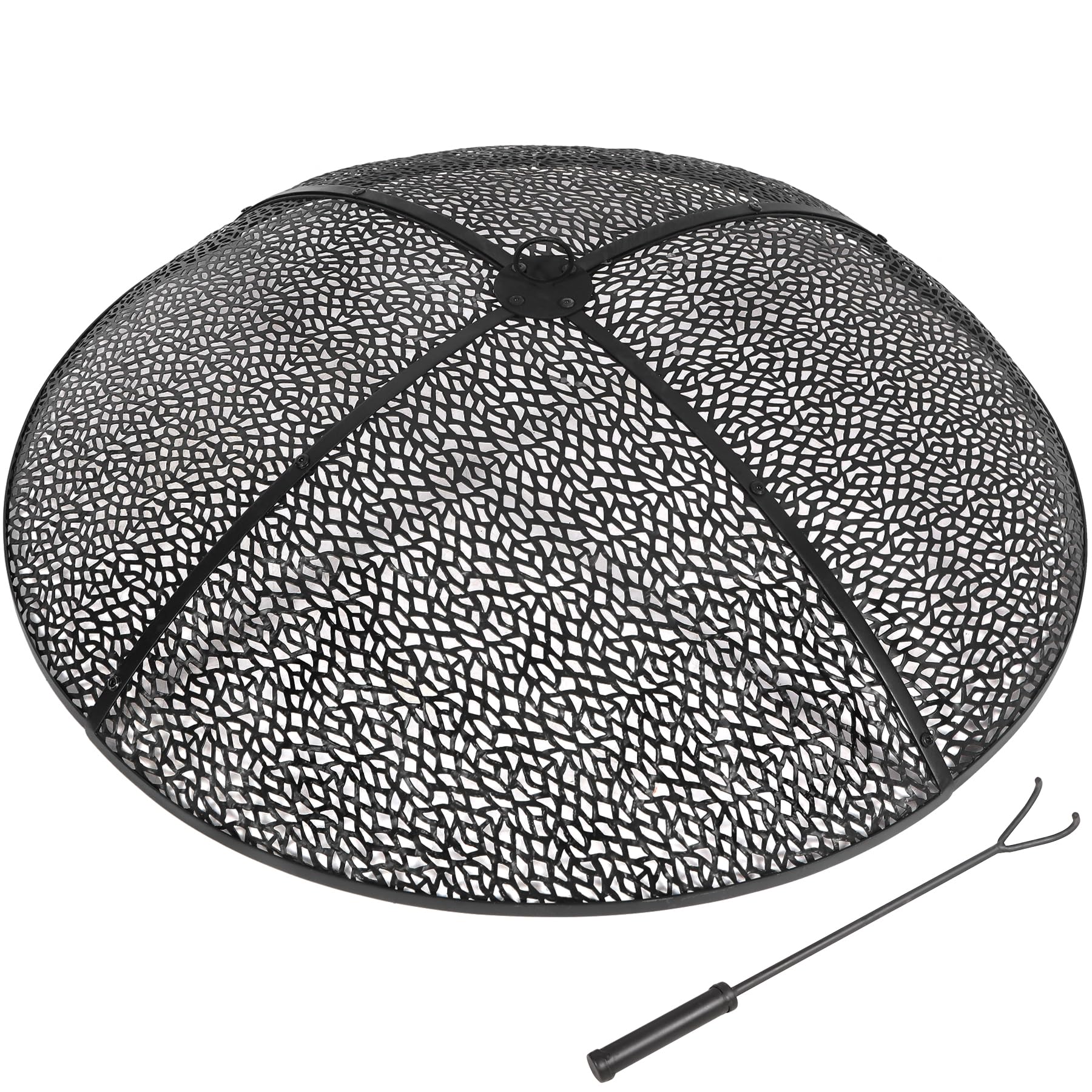 REDCAMP 36Inch Fire Pit Spark Screen, Collapsible Fire Pit Screen Round with Han