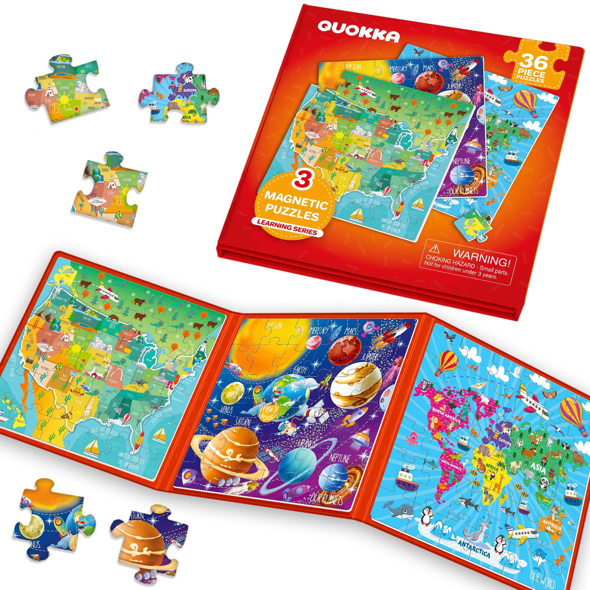 Magnetic Puzzles for Toddlers 3-5 - Kids Travel Toys for Boys and Girls | 36 Pie