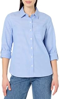 Nautica Women's Button Front Long Sleeve Button Down Shirt
