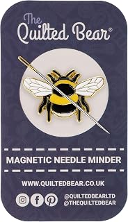 The Quilted Bear Magnetic Needle Minder, Bee | Enamel Needle Keeper for Embroidery & Cross Stitch, Secure Holder for Sewing Needles & Pins, Strong Magnet, Sewing Accessory