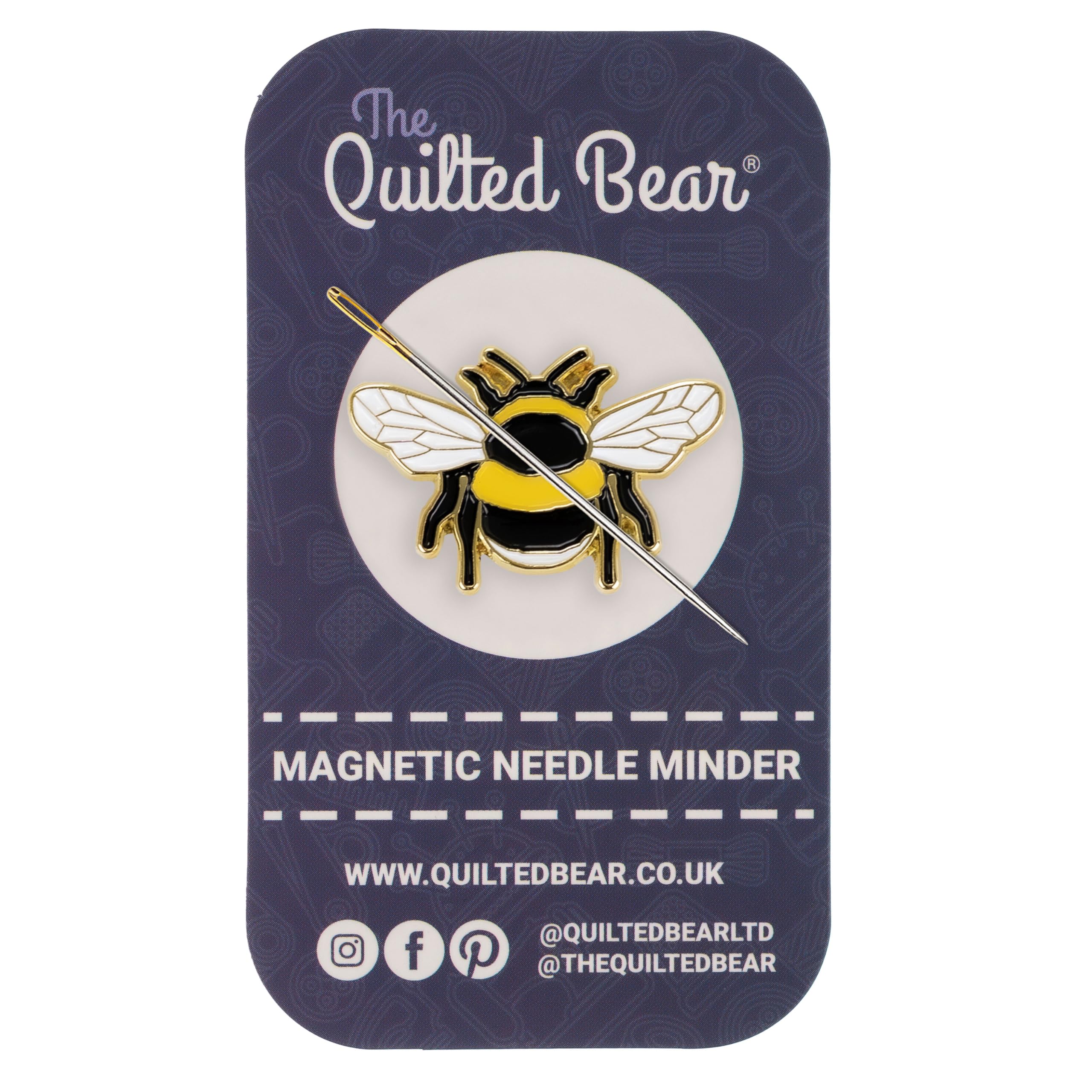 The Quilted Bear Magnetic Needle Minder, Bee | Enamel Needle Keeper for Embroide