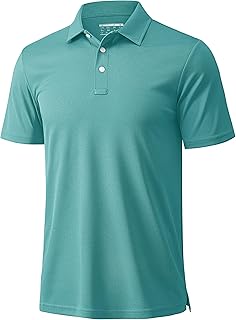 MAGCOMSEN Men's Polo Shirts 3 Buttons Casual Work T Shirts Quick Dry Short Sleeve Golf Shirt Pique Jersey Outdoor Performance