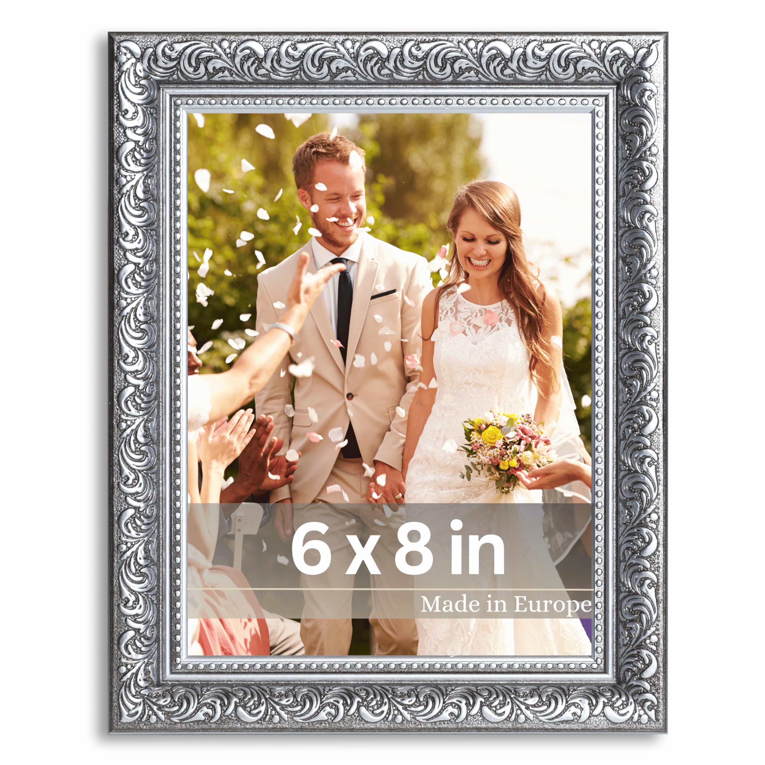 VictoR Rubens 6 x 8 in Silver Black Baroque Style Photo Frame