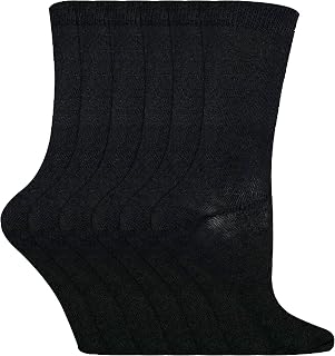 Sock Snob - 6 Pairs of Children's Girls' Boys' Plain Cotton Socks, Black, 3-7 years