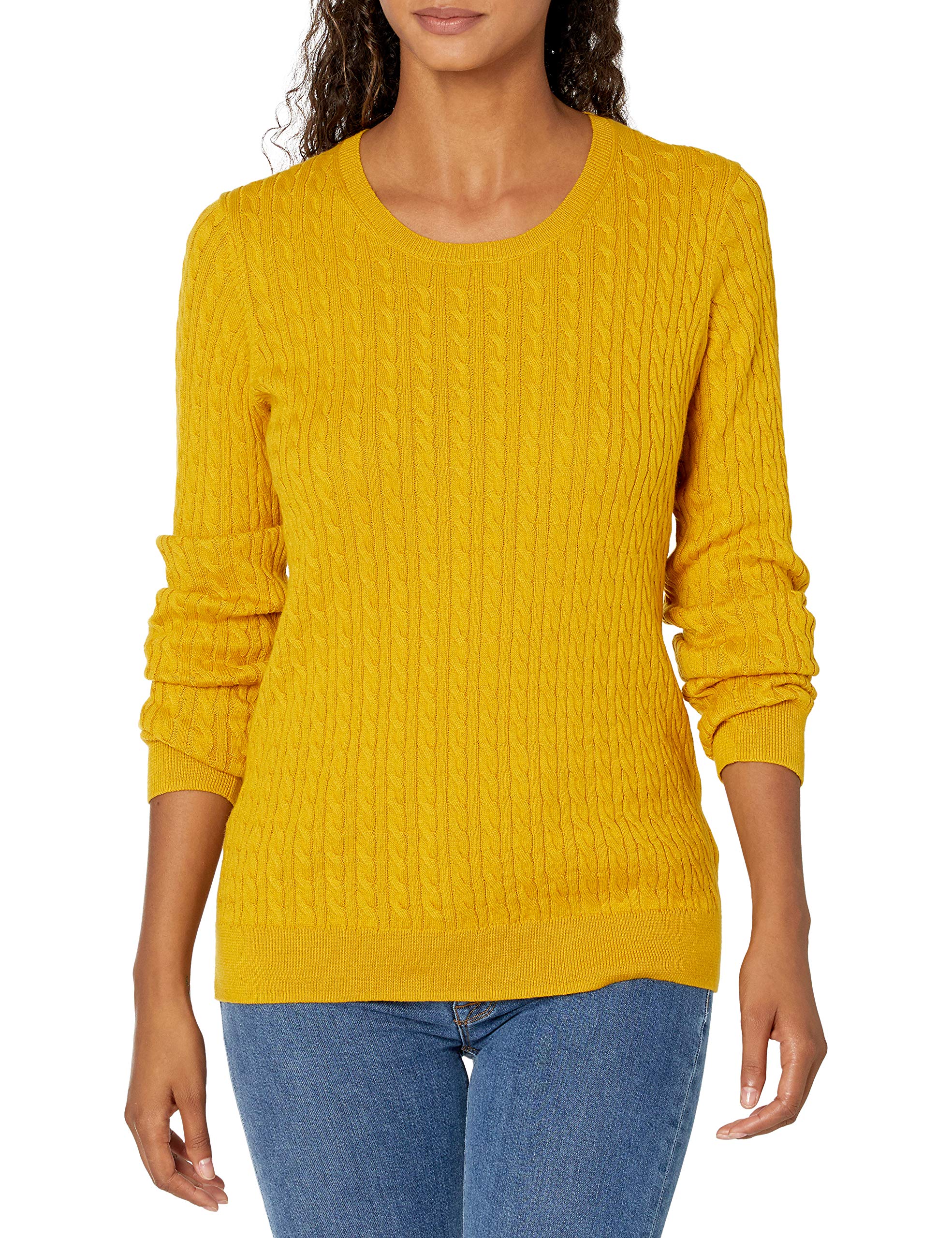 Amazon Essentials Women's Lightweight Cable Knit Crewneck Sweater, Long Sleeve (