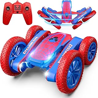 Blissbud Spider RC Stunt Car with Cyclone Mode, 4WD, Rechargeable, Ages 4+ | 360° Spins, Double-Sided Driving, Dual Motors, 2.4GHz Remote Control, LED Headlights & Durable ABS Body