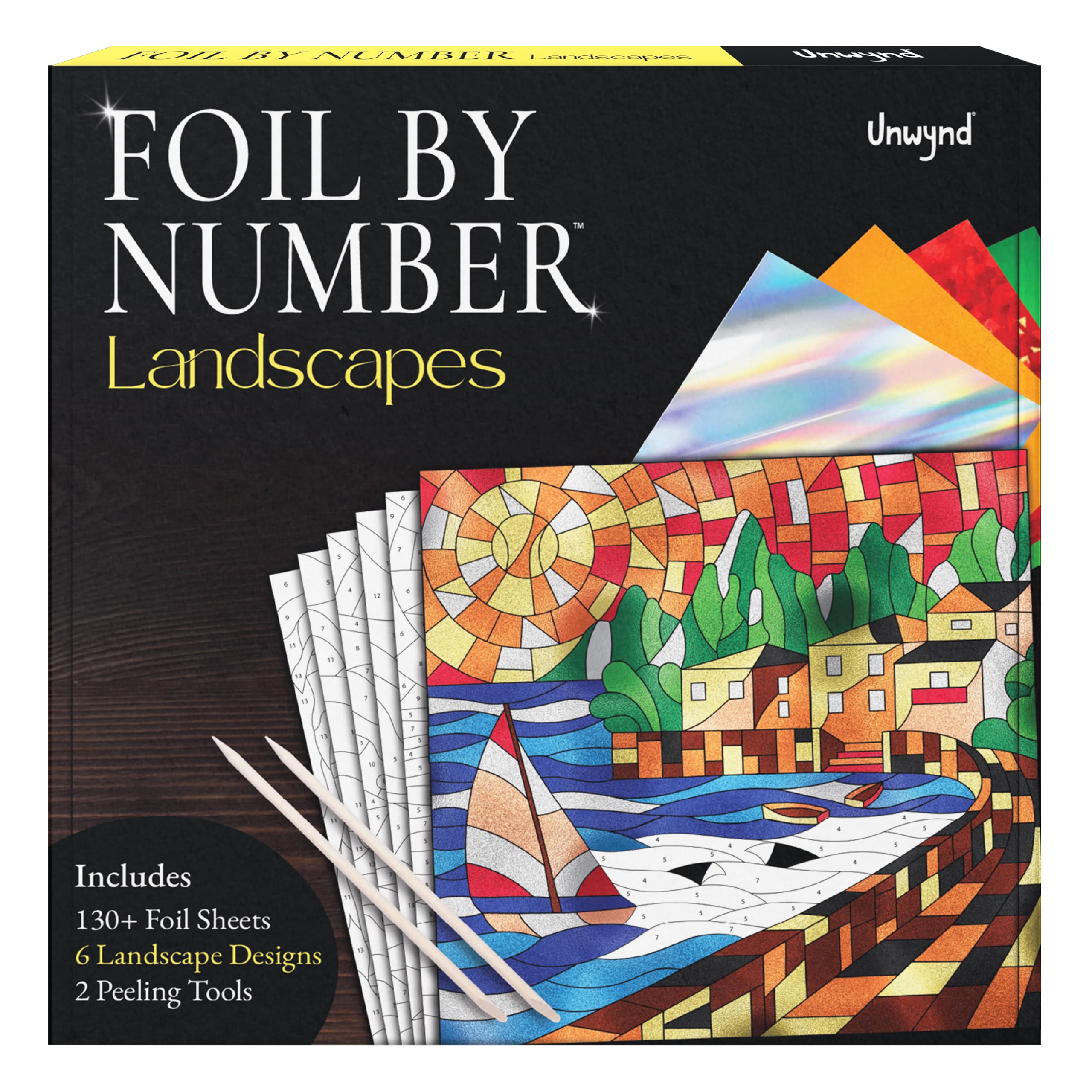 Unwynd Foil/Paint by Number Art &amp; Craft Kit,Fun Adult,Women,Teen(Landscape) 