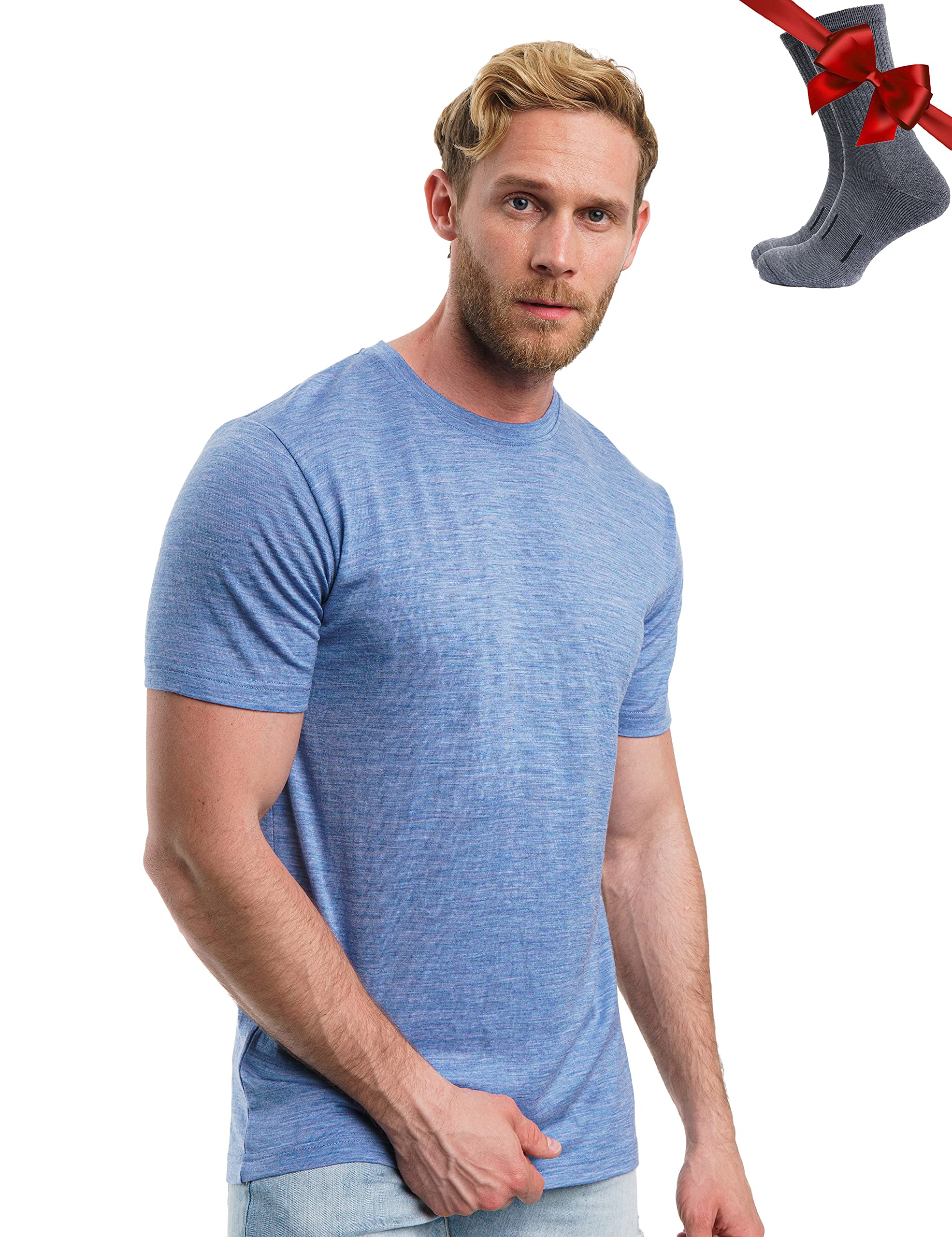 [Nextuyere] Premium Merino Shirt Men's Short Sleeve Breathable 100% Merino Wool 