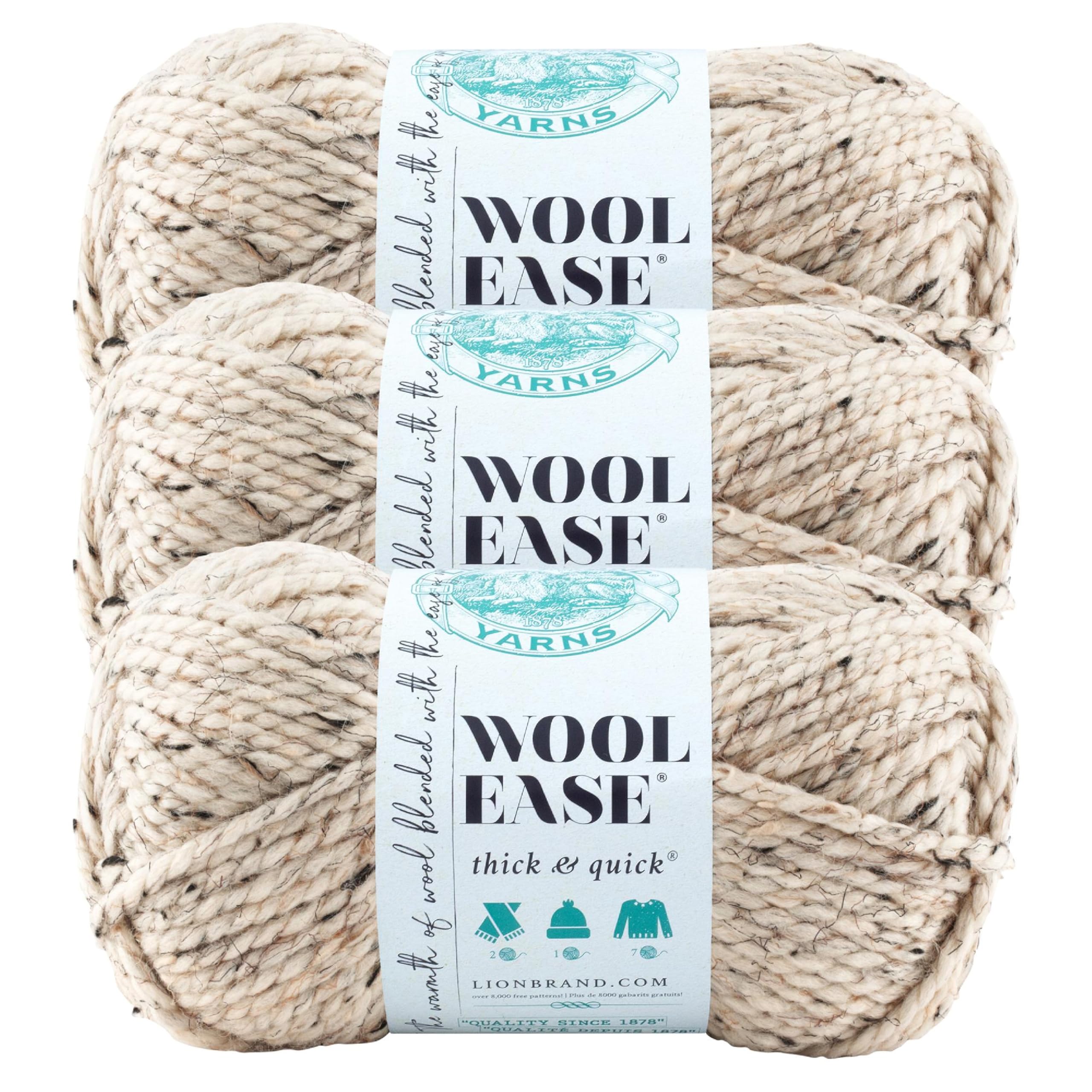 Lion Brand Yarn Wool-Ease Thick & Quick Yarn, Soft and Bulky Yarn for Knitting, 