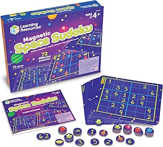 Learning Resources Magnetic Space Sudoku | Space Games for Kids, Sudoku for Kids, 72 Pieces, Ages 4+