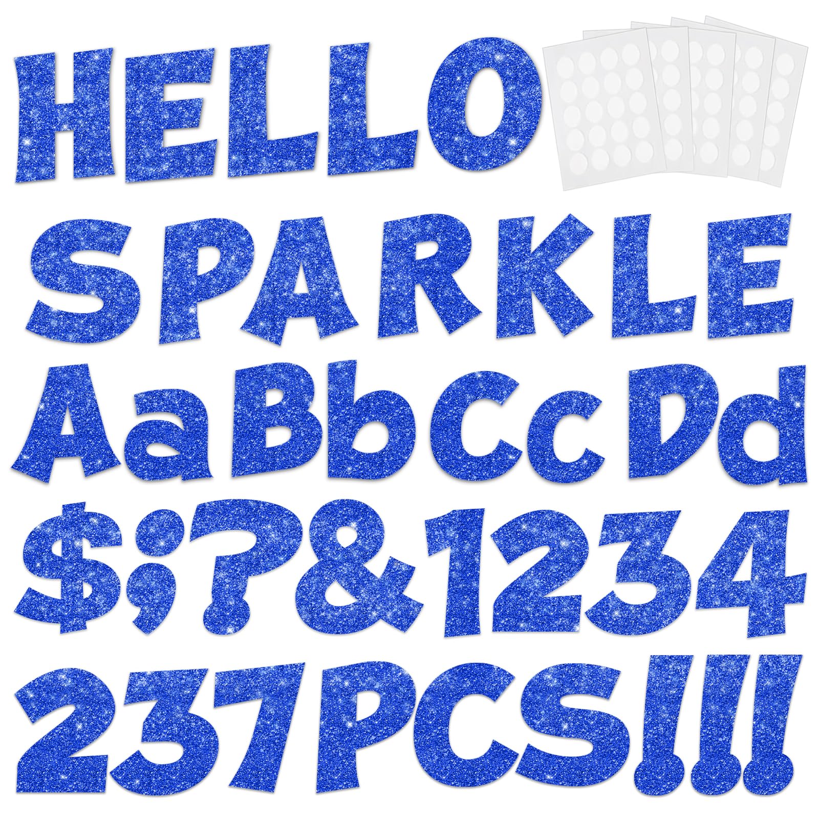237 Pcs Glitter Bulletin Board Letters, Numbers and Punctuation 4 Inch | Cut Out