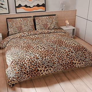 PETTI Artigiani Italiani - Double Duvet Cover Set 250 x 200 cm (2 Pillowcases 50 x 80 cm Included), Soft Microfibre Duvet Cover Set with Digital Print - Made in Italy - Animalier 04