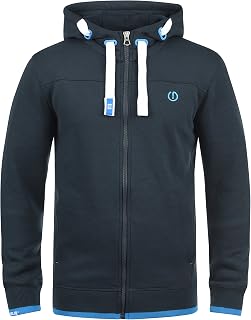 !Solid SDBenjaminZip Men's Hooded Sweatshirt with Hood with Zip Drawstring Cotton Blend Regular Fit