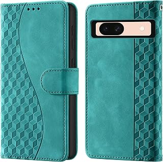 Wallet Flip Case for Google Pixel 8A Leather Turquoise