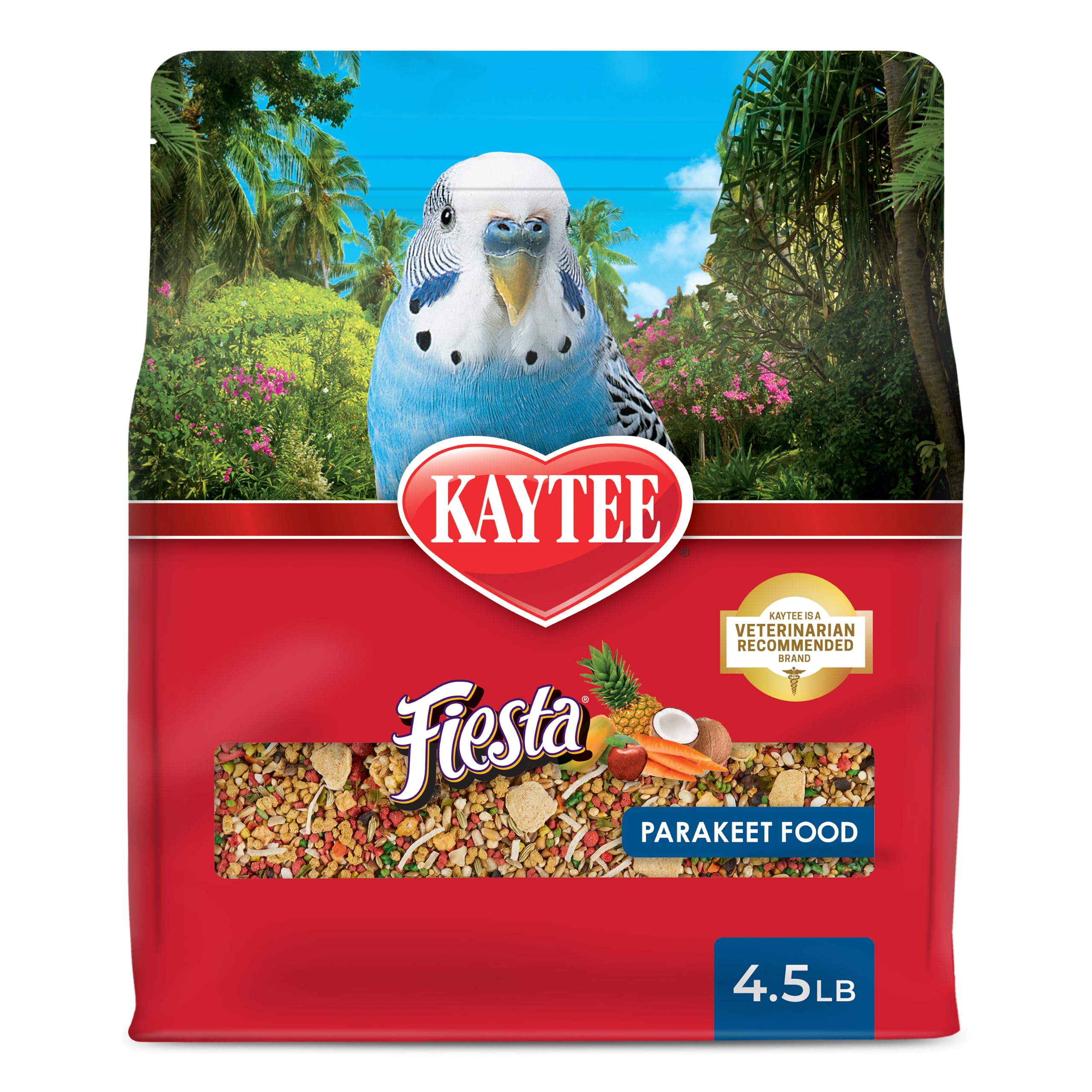 Kaytee Fiesta Parakeet Food, Parakeet Bird Food, 4.5 Pounds | More engaging meal